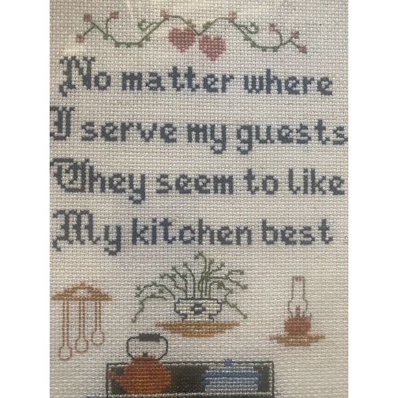 Cross‎ stitch framed for the Kitchen  vintage - Picture 3 of 5